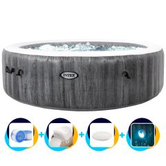 Intex PureSpa Greywood luxuriöser Bubble Whirlpool - 4P